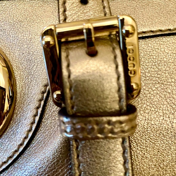 GUCCI Gold Leather Britt Boston Bag - Picture 8 of 17
